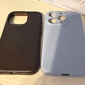 Stylish Brown and Light Blue Phone Case Set